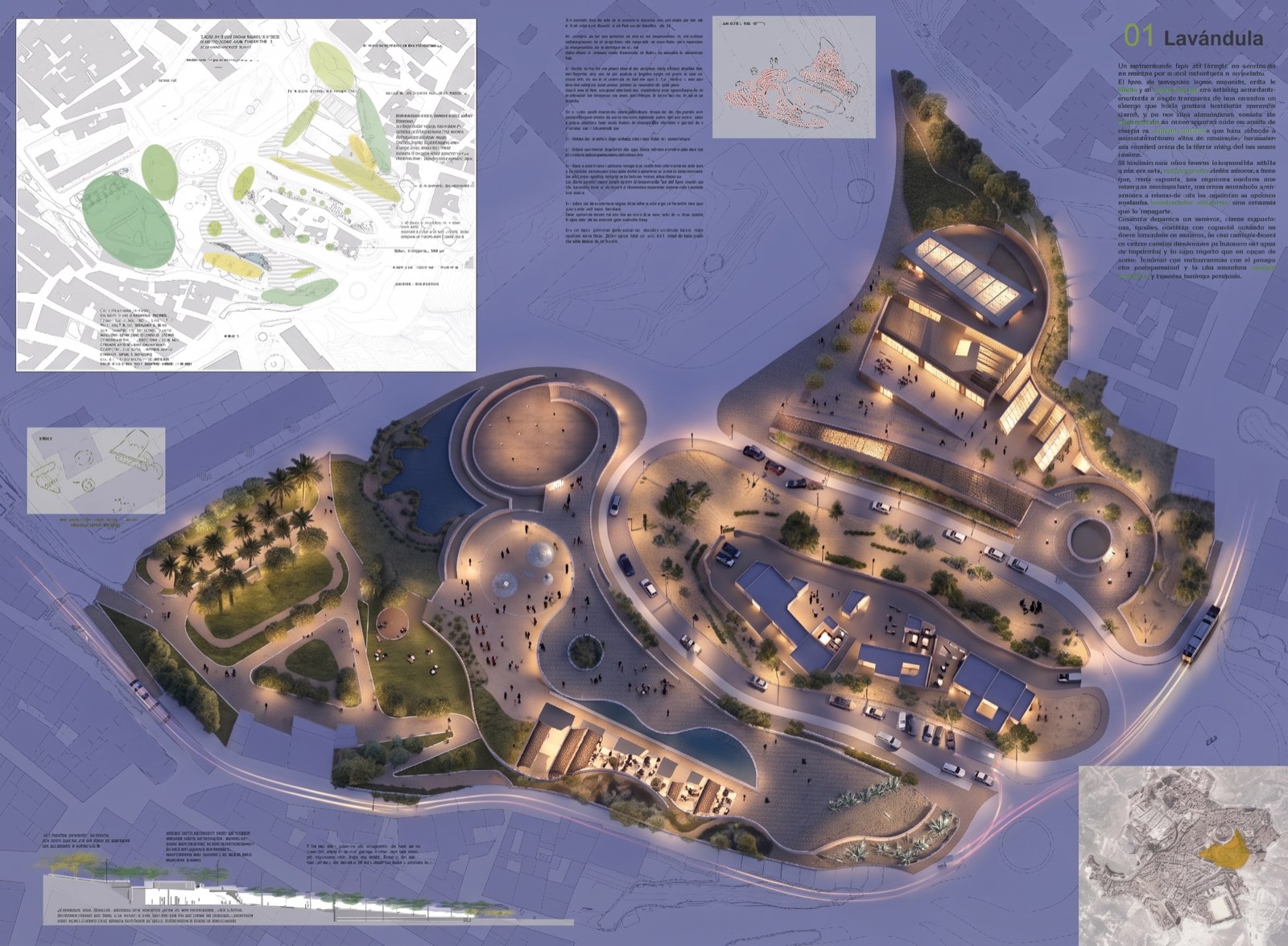 Planificación urbana Manque — masterplan y visión comparada